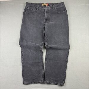 Y2K Old Navy Mens 40x30‎ Painter Jeans Gray Faded Black Denim Baggy Loose Fit
